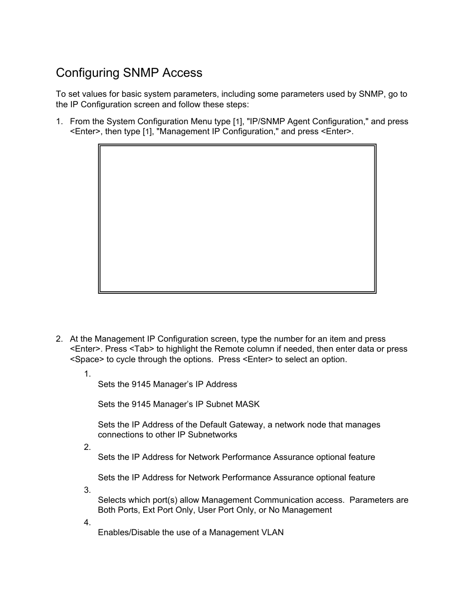 Configuring snmp access | CANOGA PERKINS 9145 Network Interface Device User Manual | Page 42 / 108