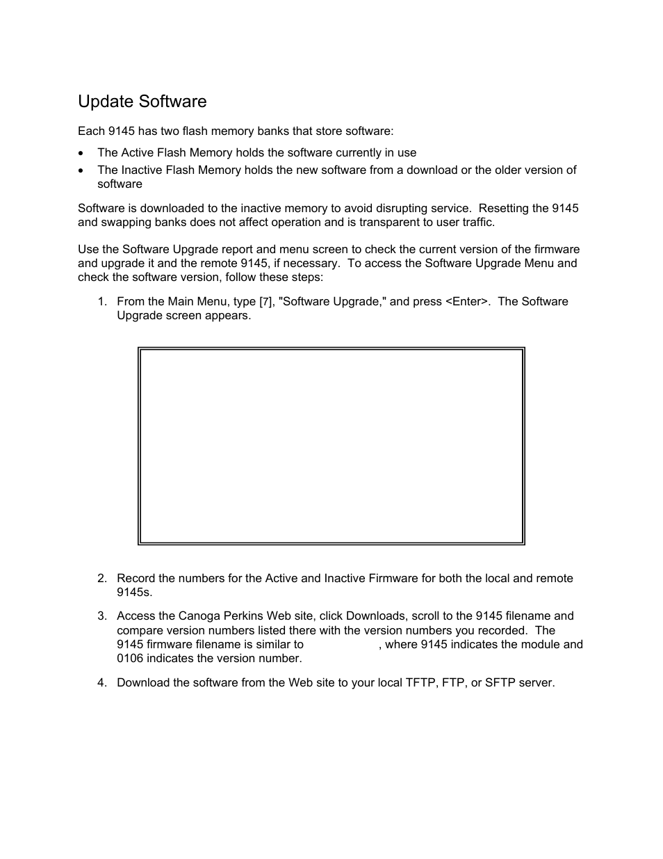 Update software | CANOGA PERKINS 9145 Network Interface Device User Manual | Page 47 / 108