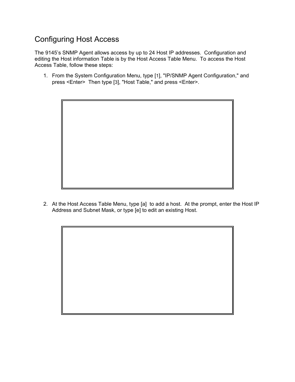 Configuring host access | CANOGA PERKINS 9145 Network Interface Device User Manual | Page 55 / 108