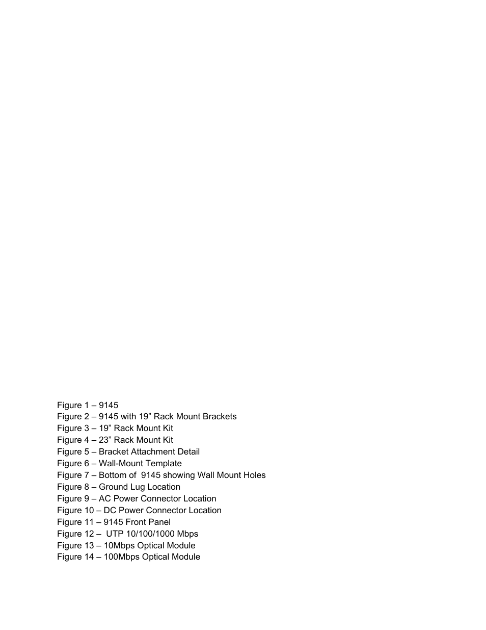 List of figures | CANOGA PERKINS 9145 Network Interface Device User Manual | Page 6 / 108