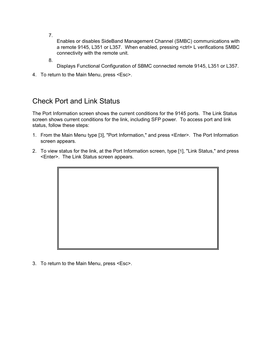 Check port and link status | CANOGA PERKINS 9145 Network Interface Device User Manual | Page 67 / 108