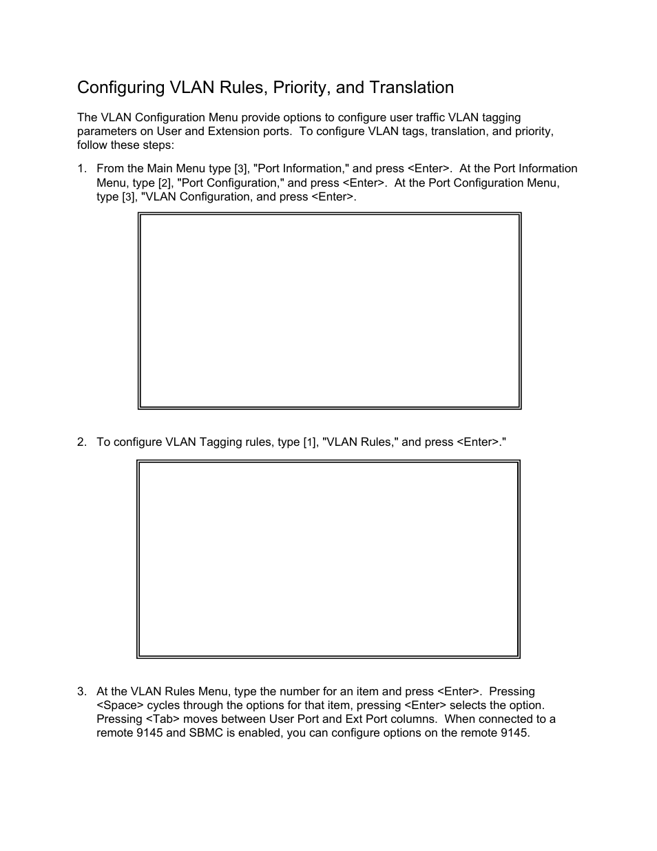 Configuring vlan rules, priority, and translation | CANOGA PERKINS 9145 Network Interface Device User Manual | Page 68 / 108