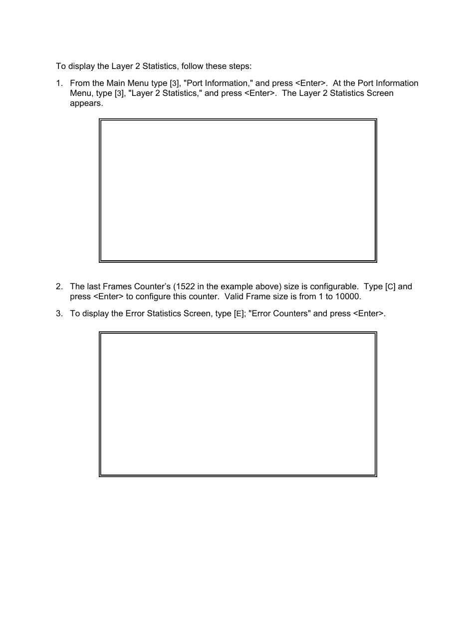 Error counters" and press <enter | CANOGA PERKINS 9145 Network Interface Device User Manual | Page 74 / 108