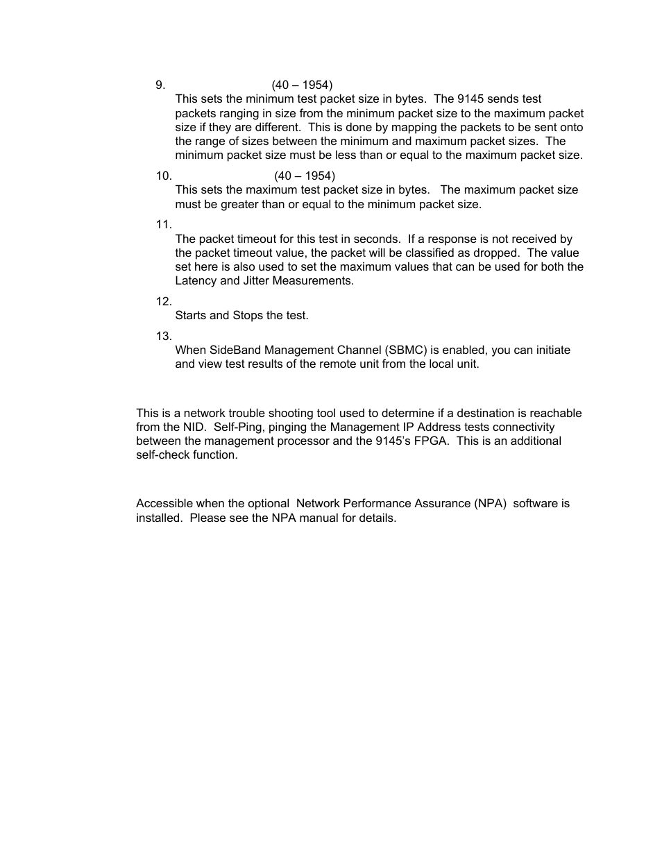 Ping generation, Network performance assurance (optional feature) | CANOGA PERKINS 9145 Network Interface Device User Manual | Page 27 / 102