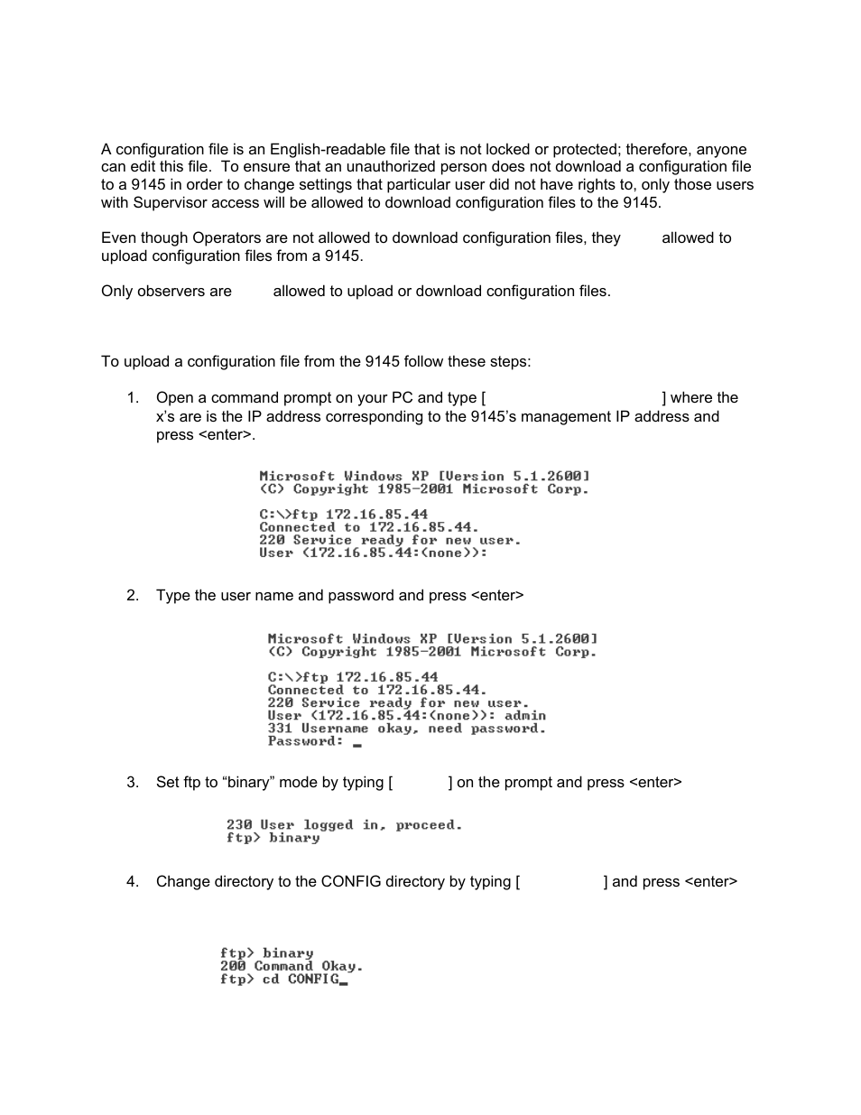 Configuration file access privileges | CANOGA PERKINS 9145 Network Interface Device User Manual | Page 34 / 102