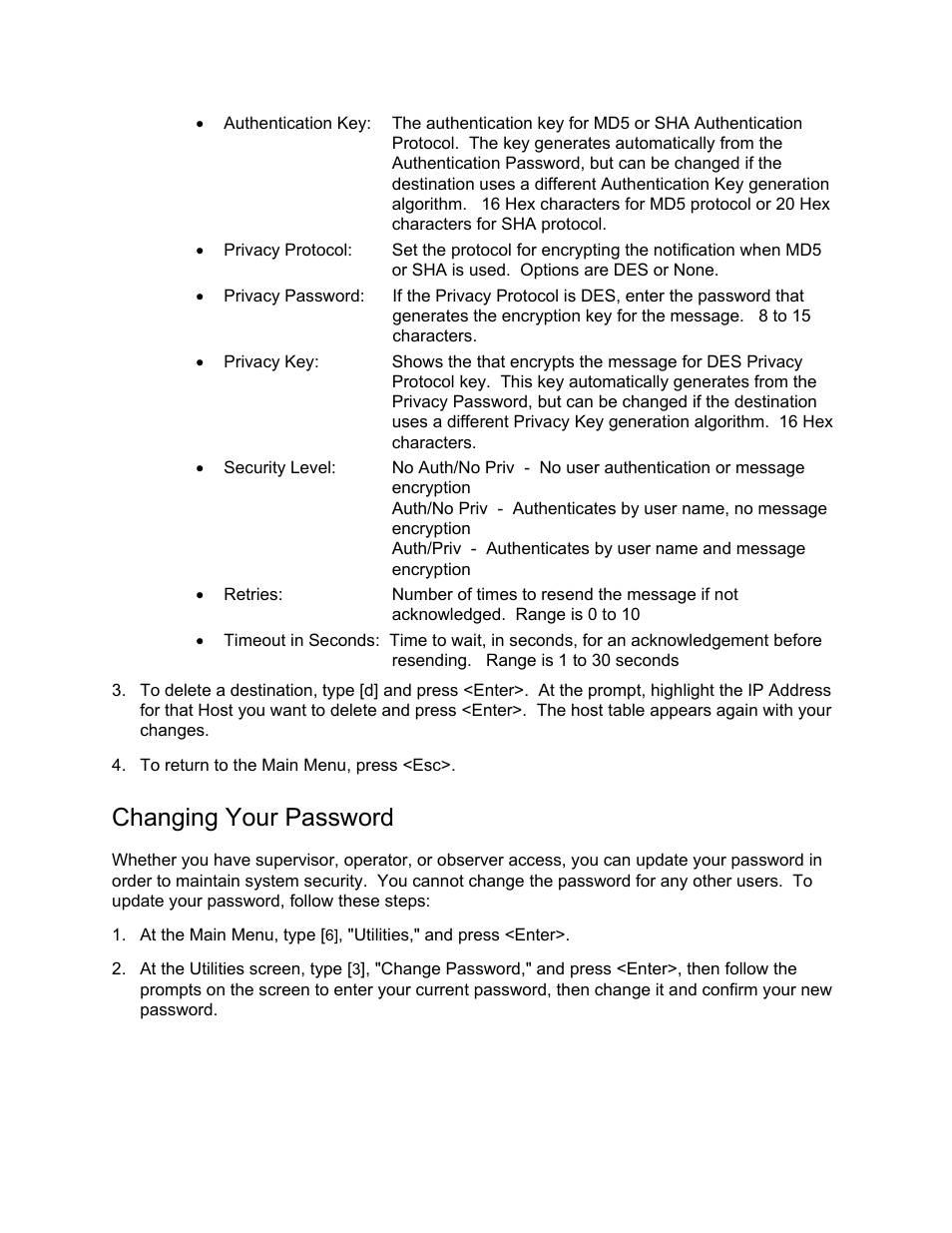 Changing your password | CANOGA PERKINS 9145 Network Interface Device User Manual | Page 59 / 102