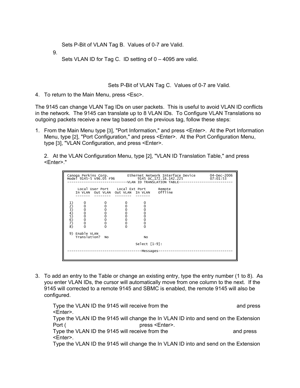 CANOGA PERKINS 9145 Network Interface Device User Manual | Page 66 / 102