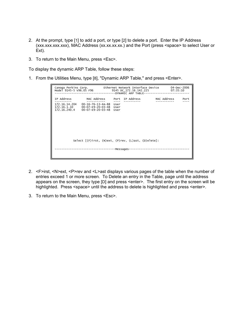 CANOGA PERKINS 9145 Network Interface Device User Manual | Page 74 / 102