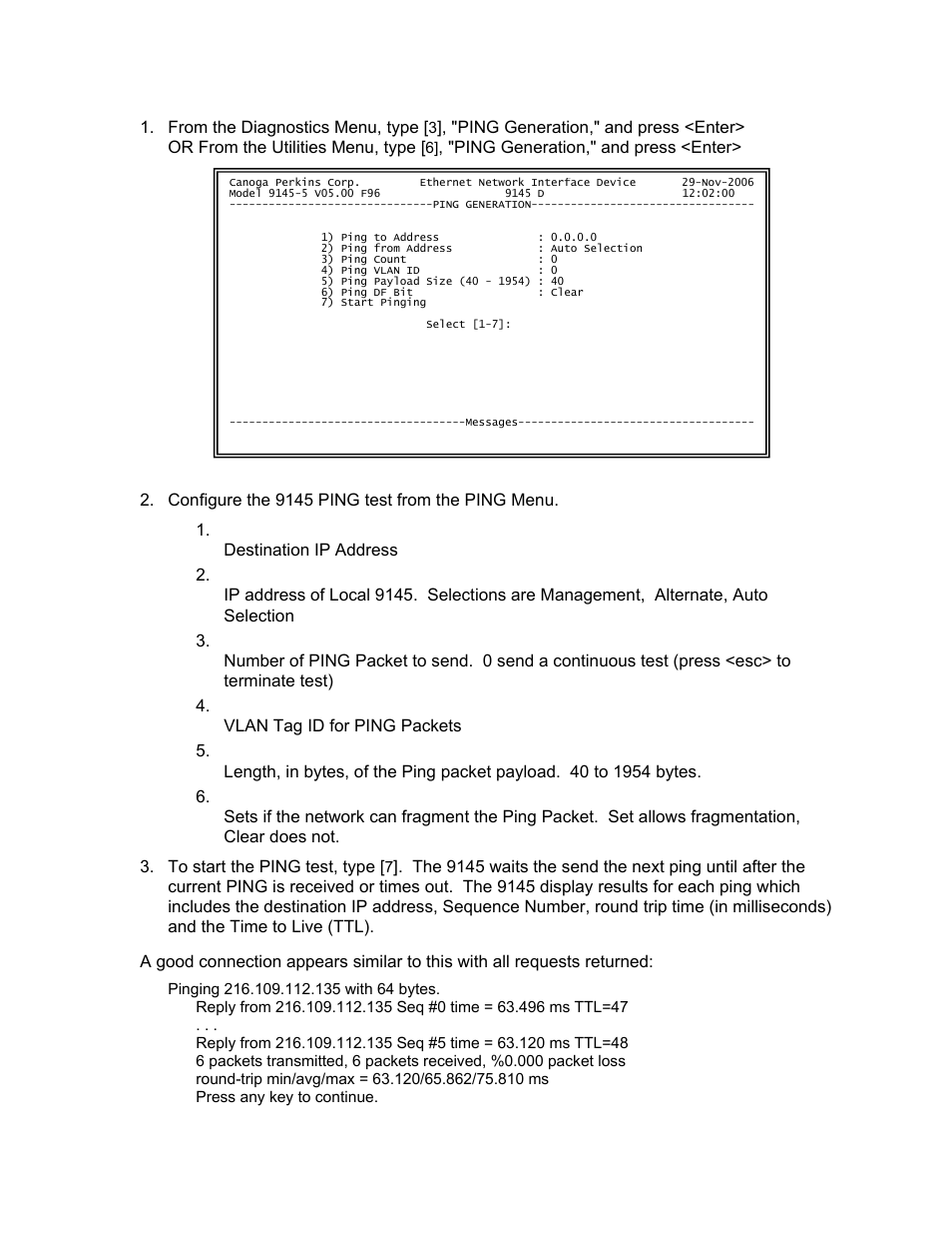 CANOGA PERKINS 9145 Network Interface Device User Manual | Page 81 / 102