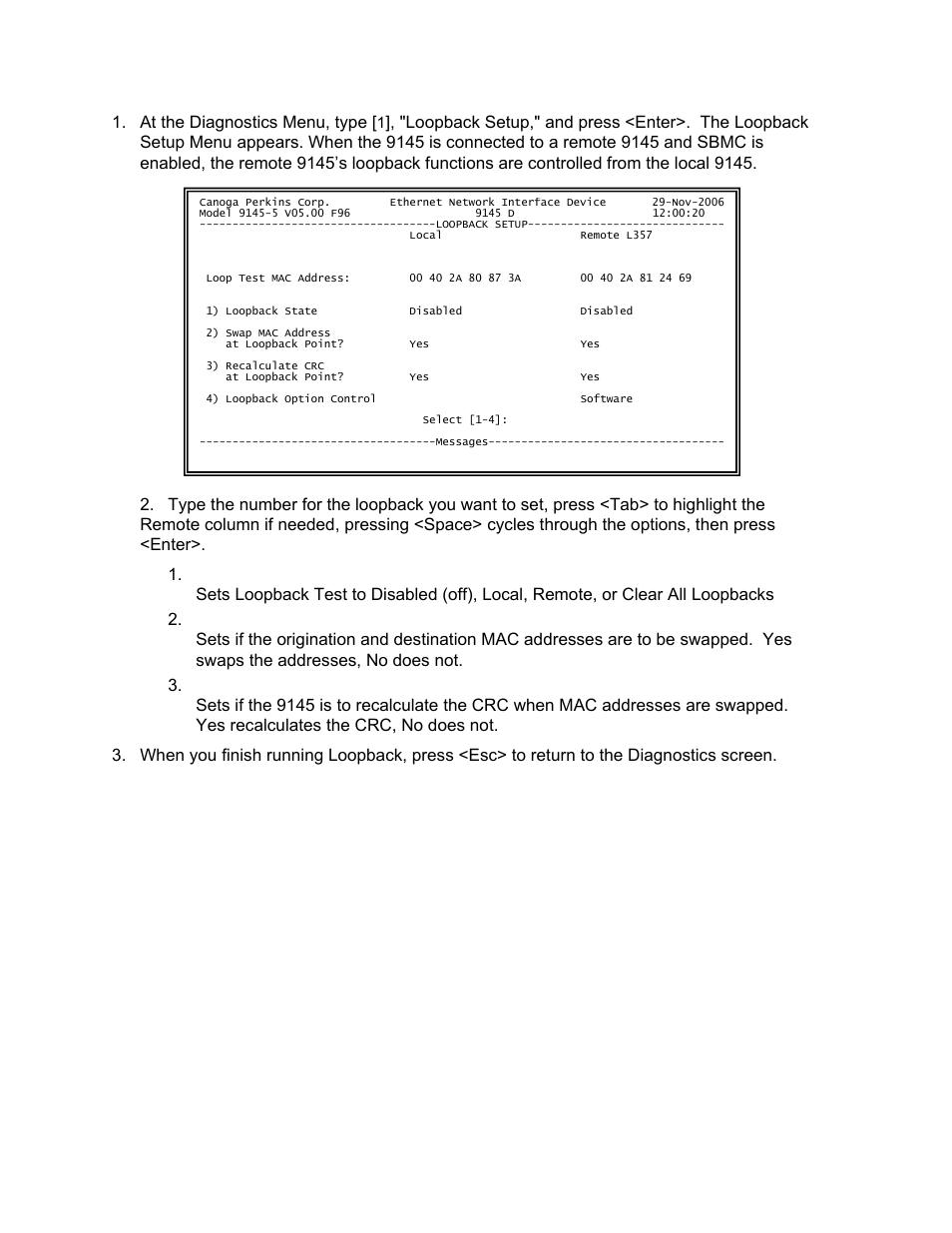 CANOGA PERKINS 9145 Network Interface Device User Manual | Page 84 / 102