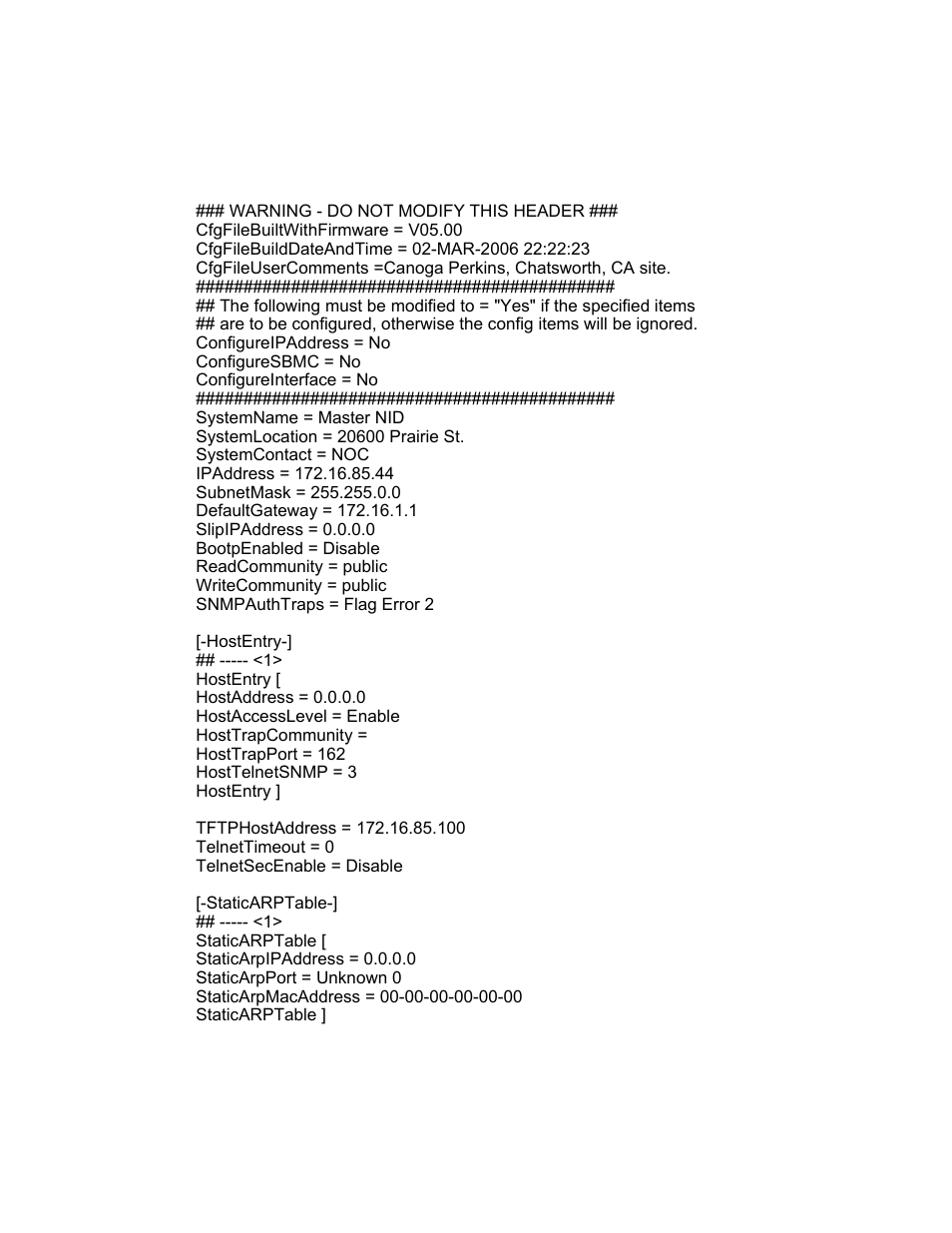 Appendix c - configuration file format and fields, Appendix c configuration file format and fields | CANOGA PERKINS 9145 Network Interface Device User Manual | Page 93 / 102