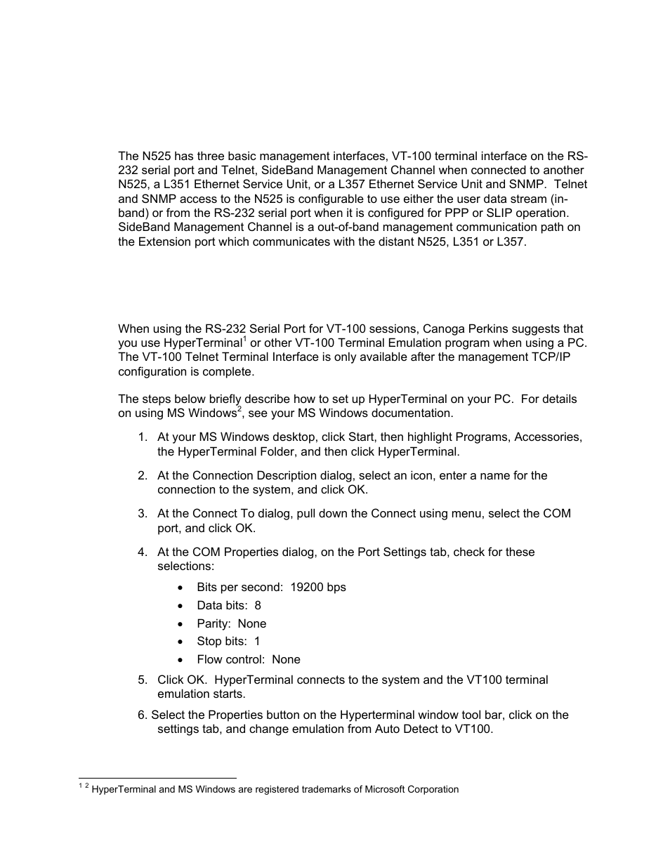 Chapter 3 - management, Chapter 3 management | CANOGA PERKINS N525 Ethernet Termination Service Unit User Manual | Page 19 / 104