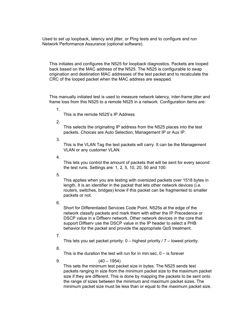 Diagnostics | CANOGA PERKINS N525 Ethernet Termination Service Unit User Manual | Page 26 / 109