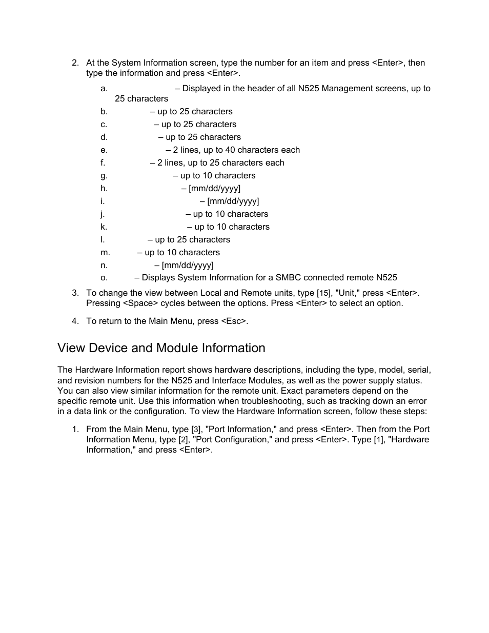 View device and module information | CANOGA PERKINS N525 Ethernet Termination Service Unit User Manual | Page 37 / 109