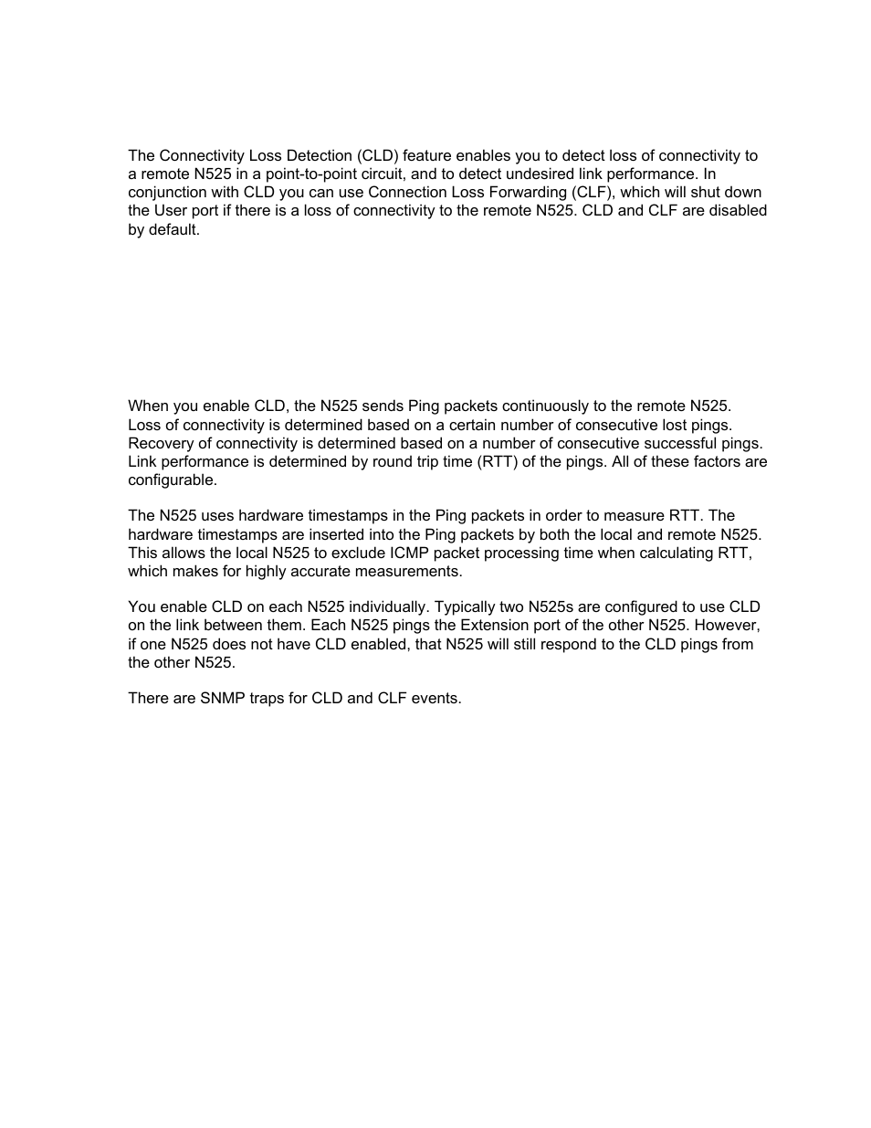 Connectivity loss detection | CANOGA PERKINS N525 Ethernet Termination Service Unit User Manual | Page 87 / 109