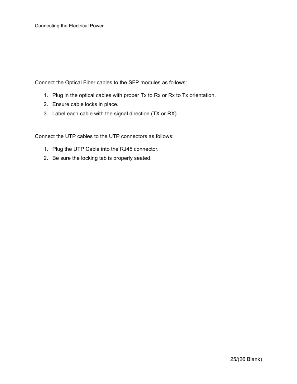 1 optical fiber cable installation, 2 utp cable installation | CANOGA PERKINS 9145E Network Interface Device User Manual | Page 37 / 54