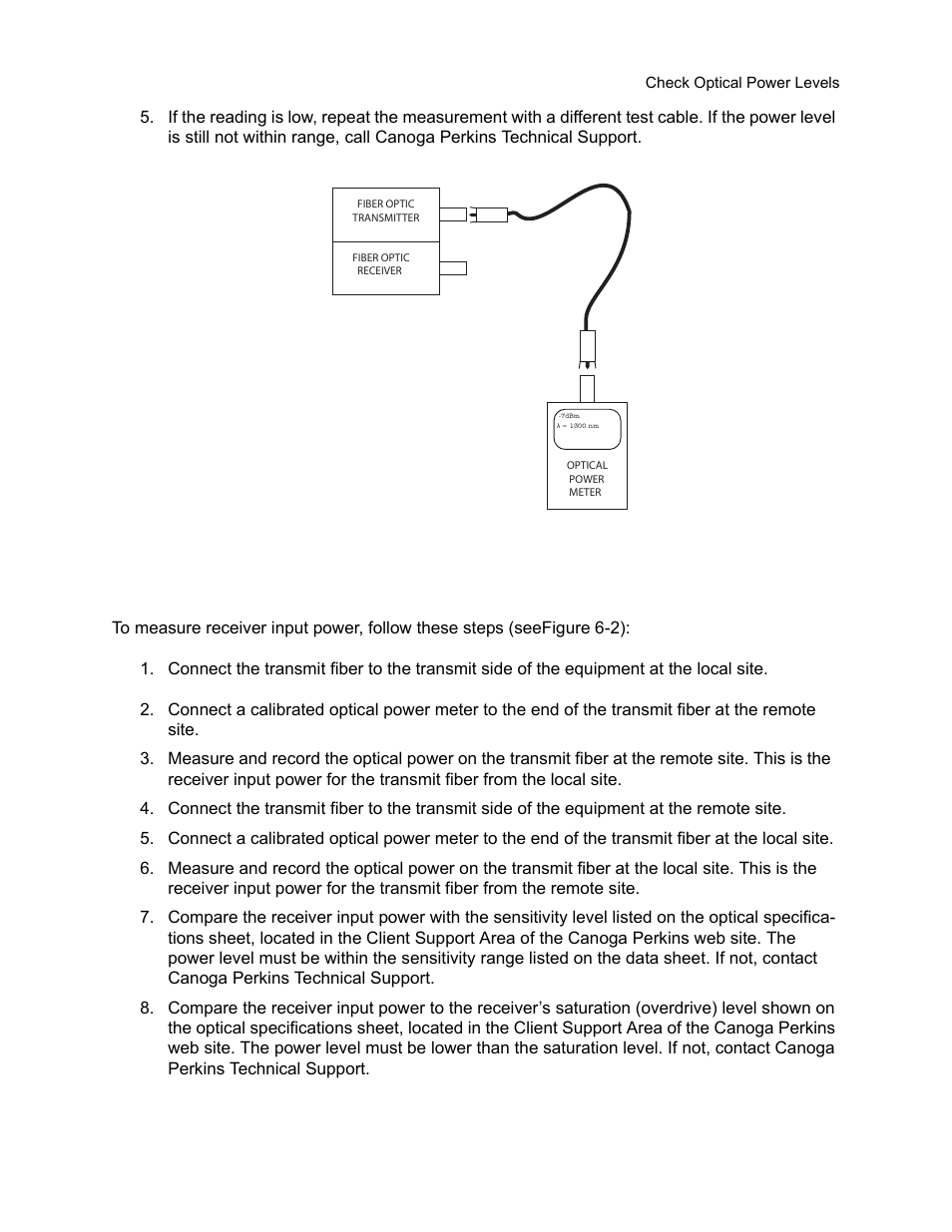 2 measuring receiver input power | CANOGA PERKINS 9145E Network Interface Device User Manual | Page 50 / 54
