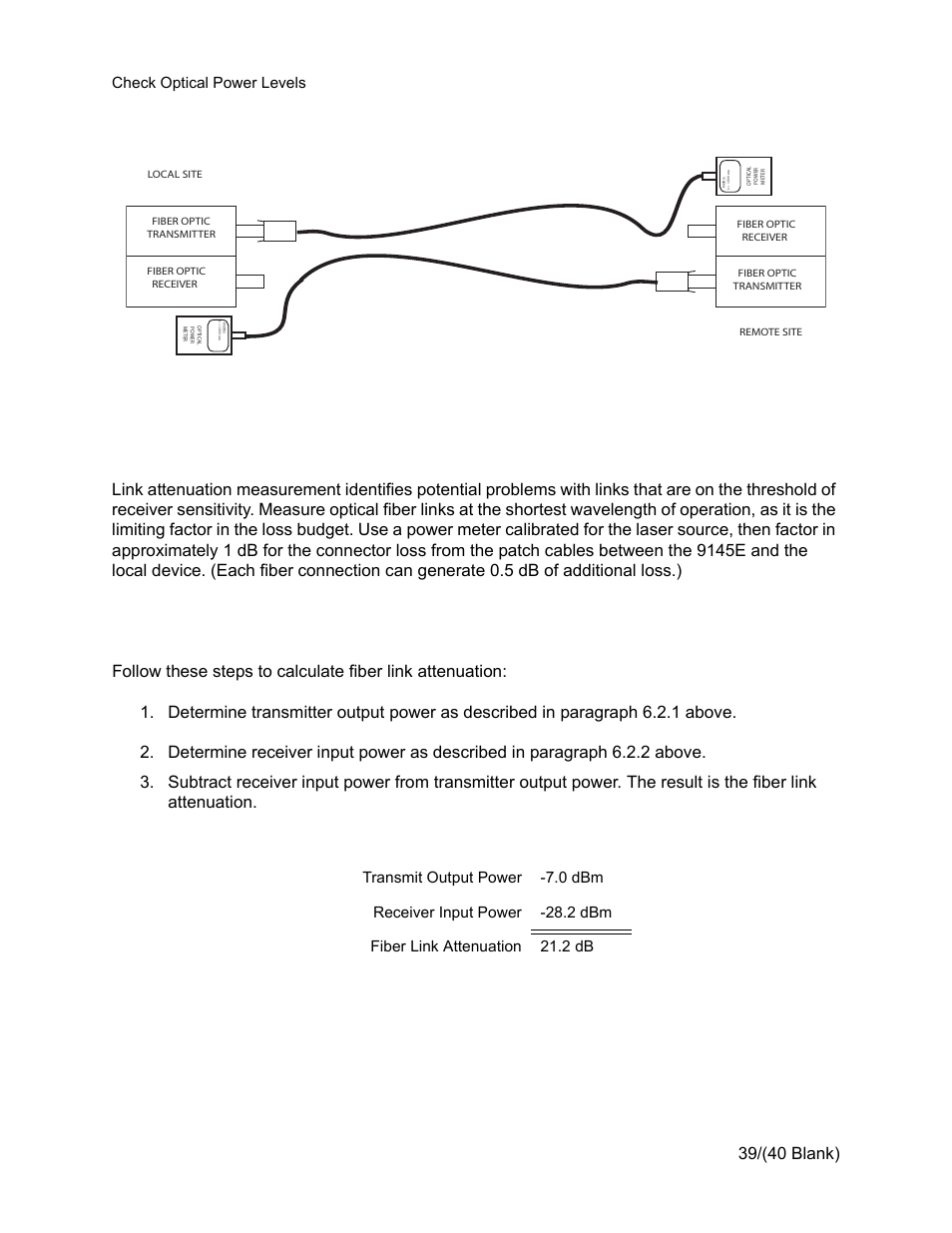 3 calculating fiber link attenuation, Calculating fiber link attenuation | CANOGA PERKINS 9145E Network Interface Device User Manual | Page 51 / 54