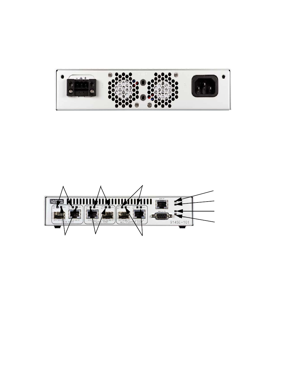 7 led indicators, 6 ac/dc power base unit | CANOGA PERKINS 9145E Ethernet Network Interface Device Hardware User Manual | Page 23 / 54