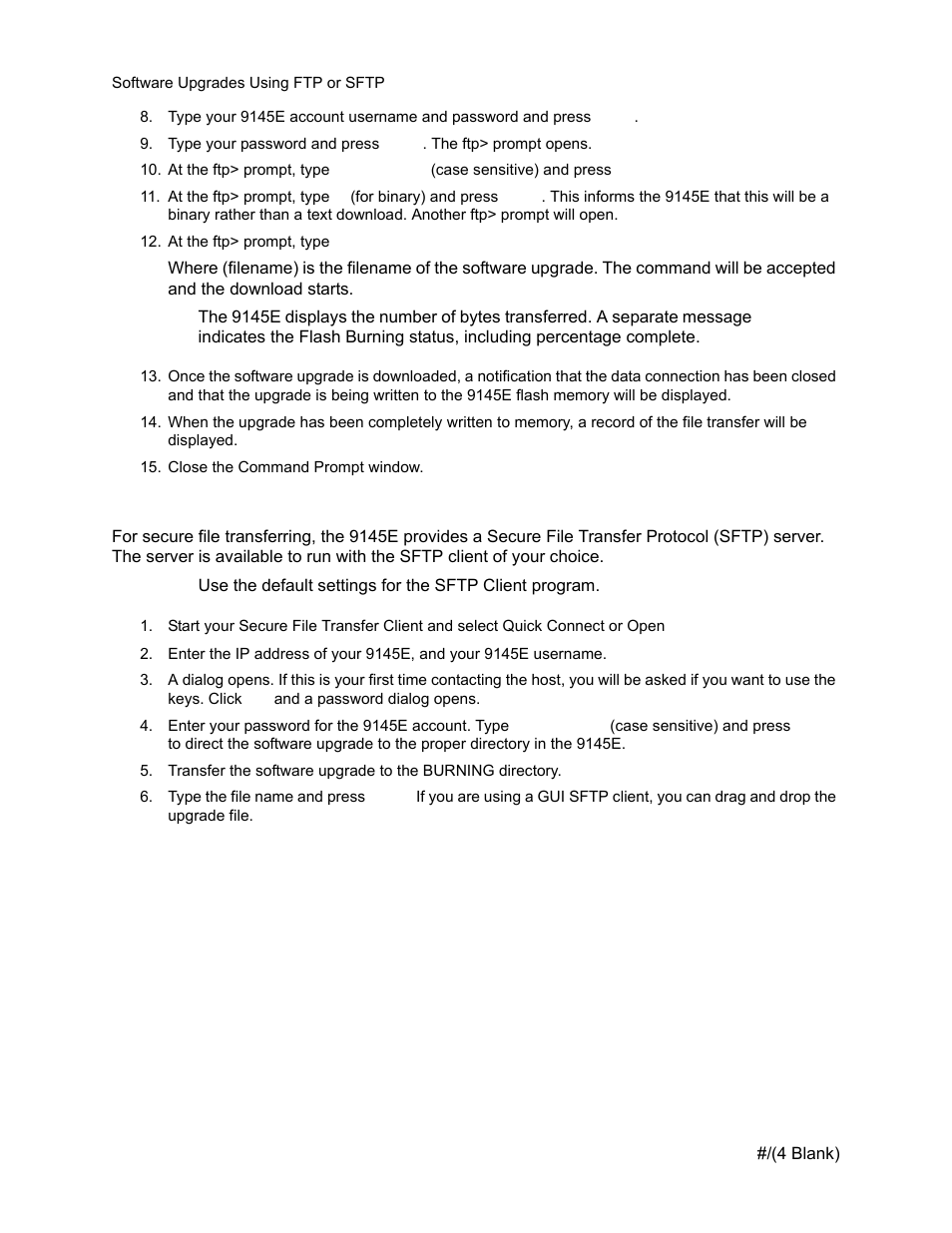 2 software download using sftp, Software download using sftp | CANOGA PERKINS 9145E NID Software Version 3.1 User Manual | Page 112 / 189