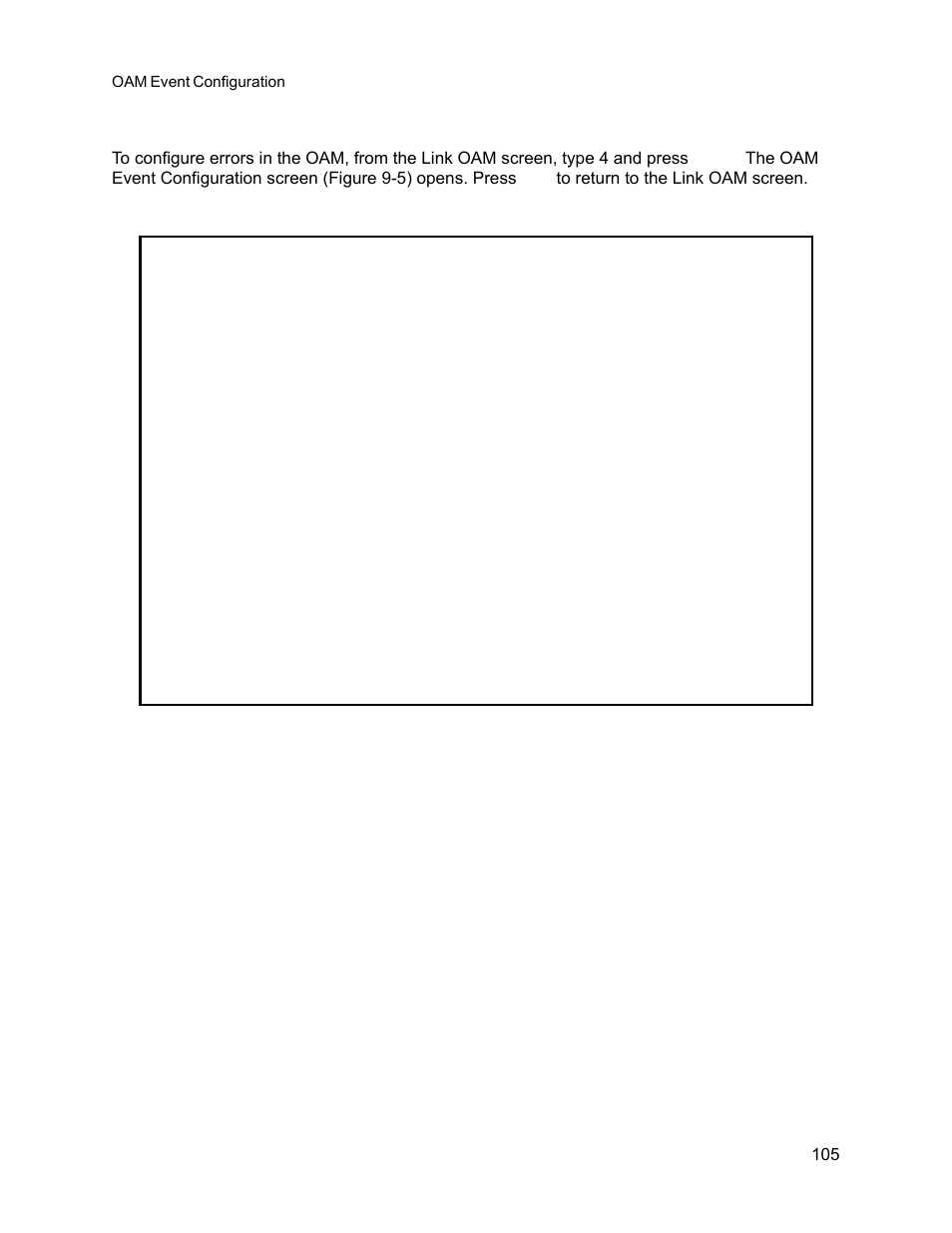 4 oam event configuration, Oam event configuration | CANOGA PERKINS 9145E NID Software Version 3.1 User Manual | Page 120 / 189