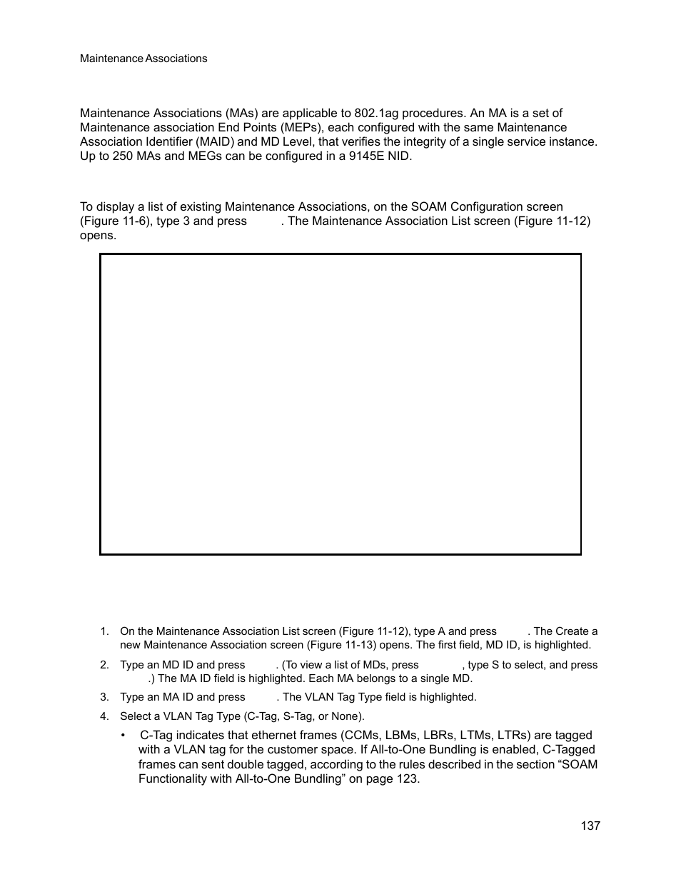 4 maintenance associations, 1 display maintenance associations, 2 create a maintenance association | Maintenance associations, Display maintenance associations, Create a maintenance association | CANOGA PERKINS 9145E NID Software Version 3.1 User Manual | Page 152 / 189