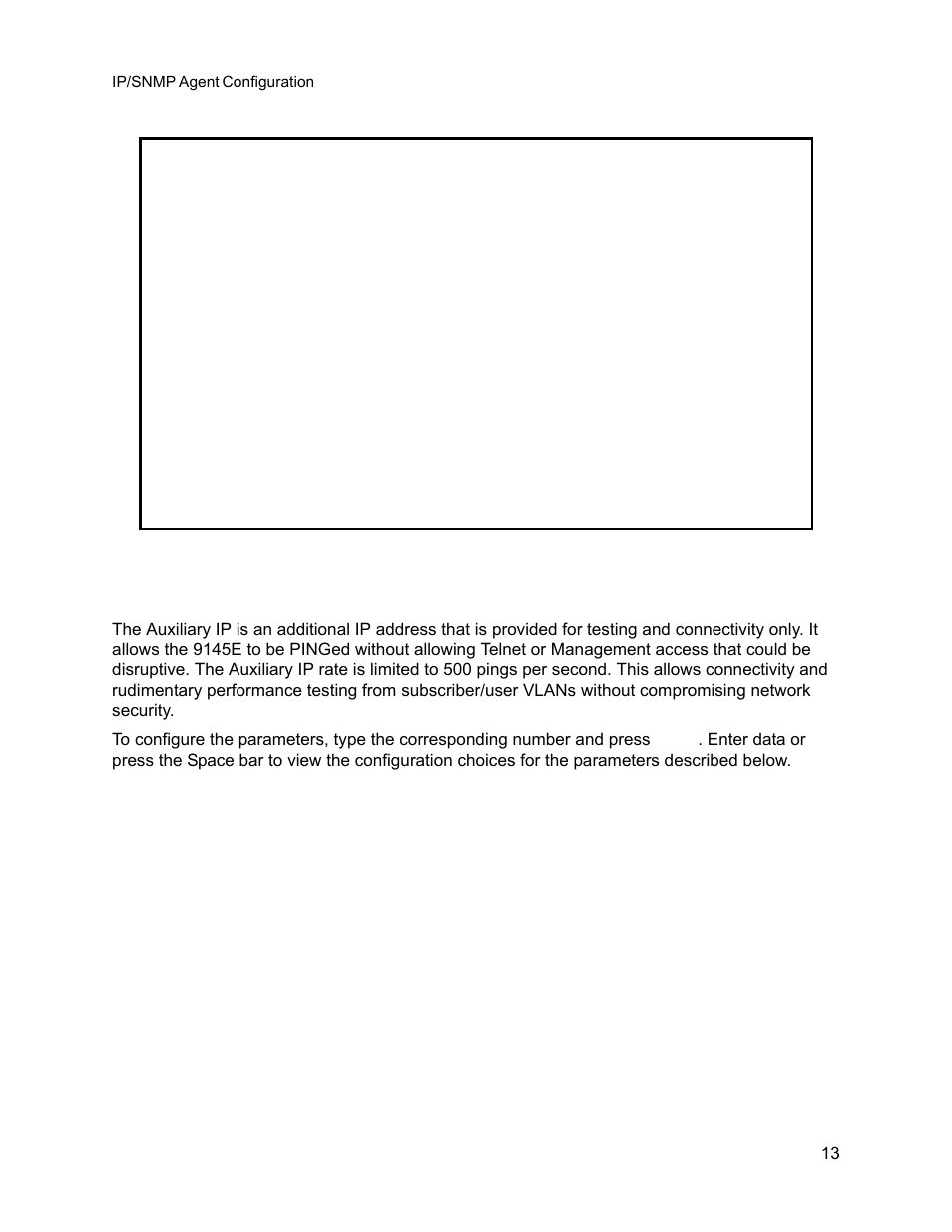 2 auxiliary ip configuration, Auxiliary ip configuration | CANOGA PERKINS 9145E NID Software Version 3.1 User Manual | Page 28 / 189