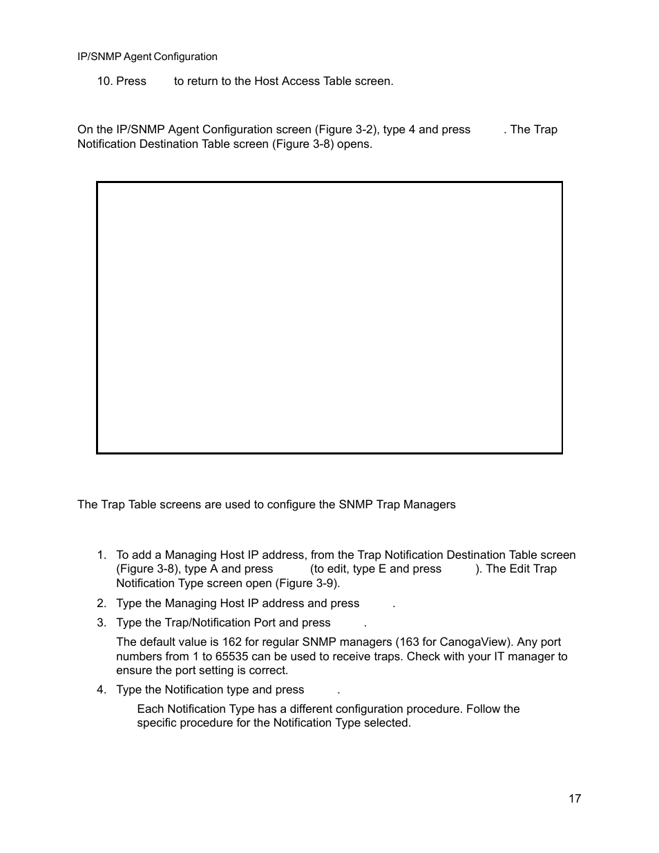 4 trap table, 1 adding or editing a trap table, Trap table | Adding or editing a trap table | CANOGA PERKINS 9145E NID Software Version 3.1 User Manual | Page 32 / 189