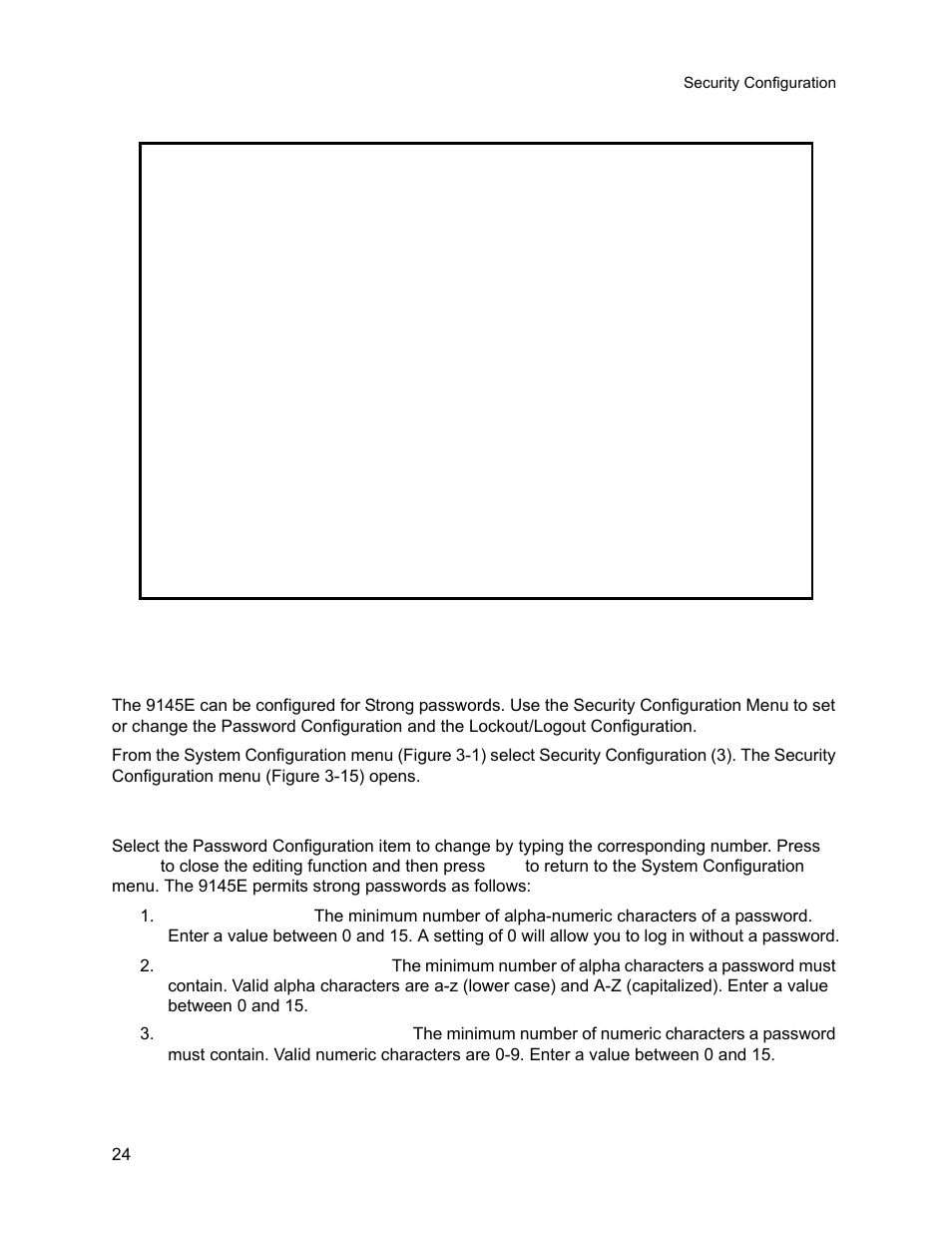 4 security configuration, 1 password configuration, Security configuration | Password configuration | CANOGA PERKINS 9145E NID Software Version 3.1 User Manual | Page 39 / 189