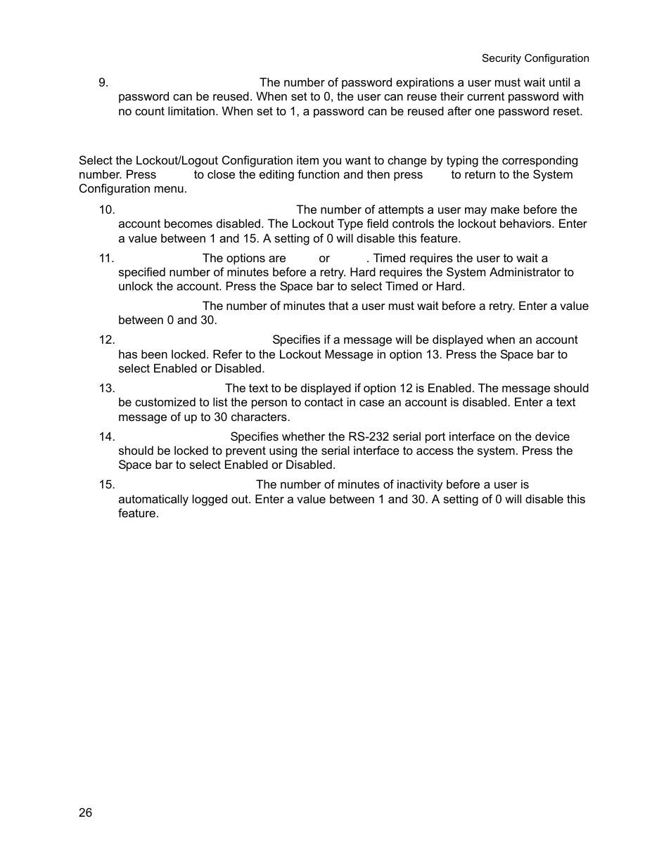 2 lockout/logout configuration, Lockout/logout configuration | CANOGA PERKINS 9145E NID Software Version 3.1 User Manual | Page 41 / 189
