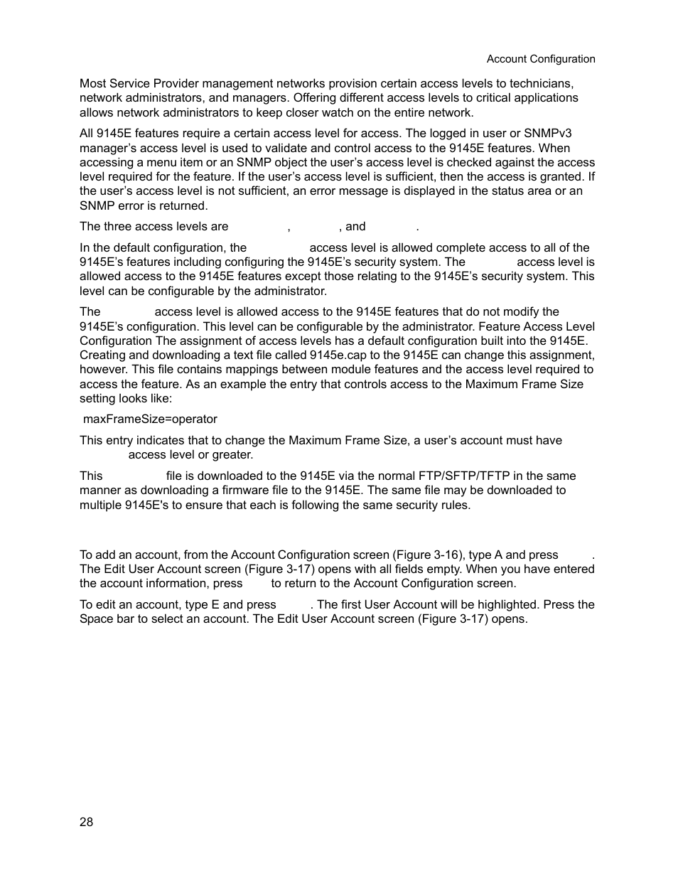 2 add or edit an account, Add or edit an account | CANOGA PERKINS 9145E NID Software Version 3.1 User Manual | Page 43 / 189