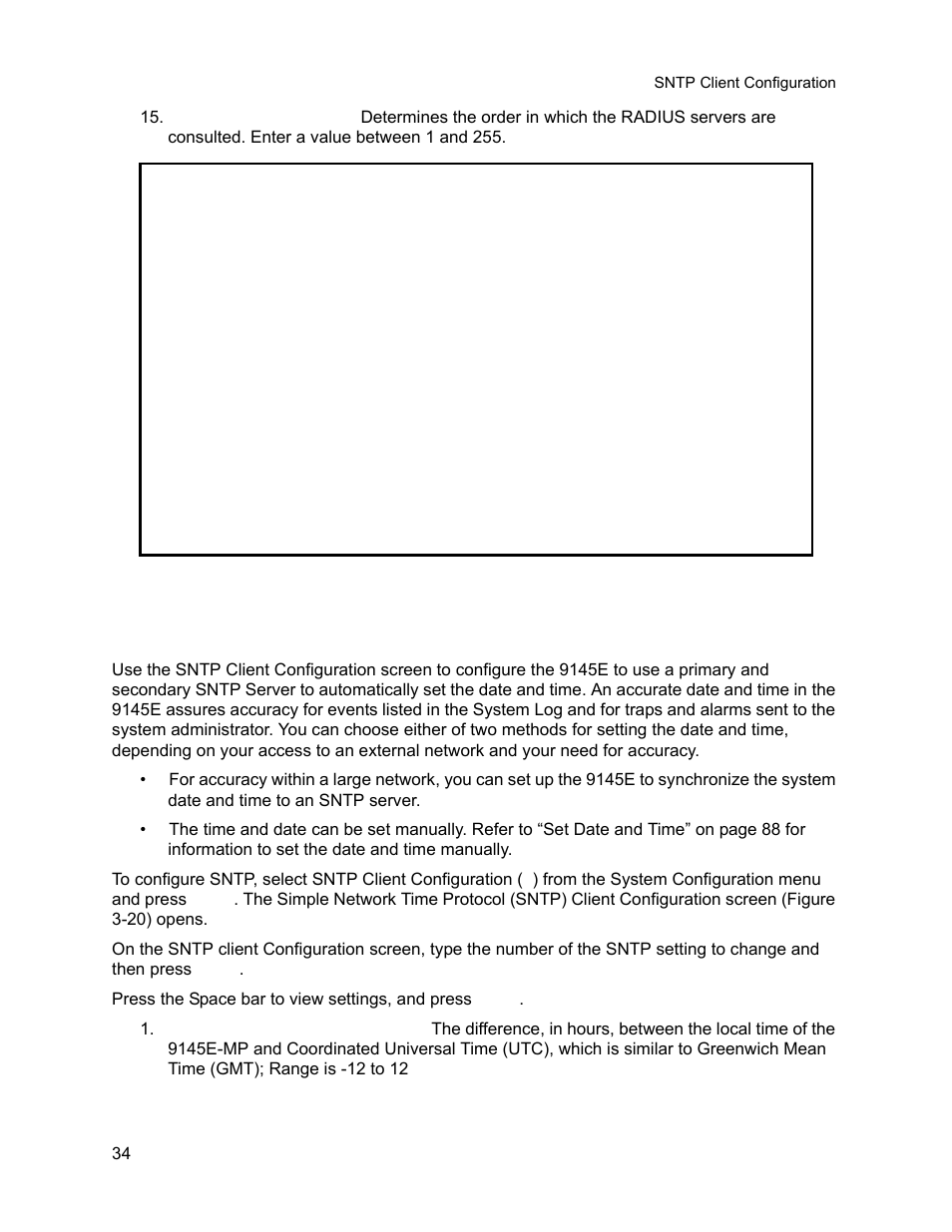 8 sntp client configuration, Sntp client configuration | CANOGA PERKINS 9145E NID Software Version 3.1 User Manual | Page 49 / 189