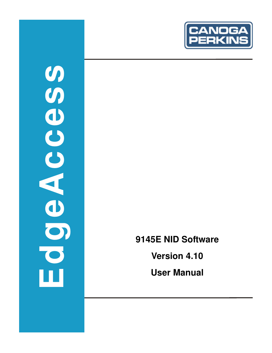 CANOGA PERKINS 9145E NID Software Version 4.10 User Manual | 296 pages