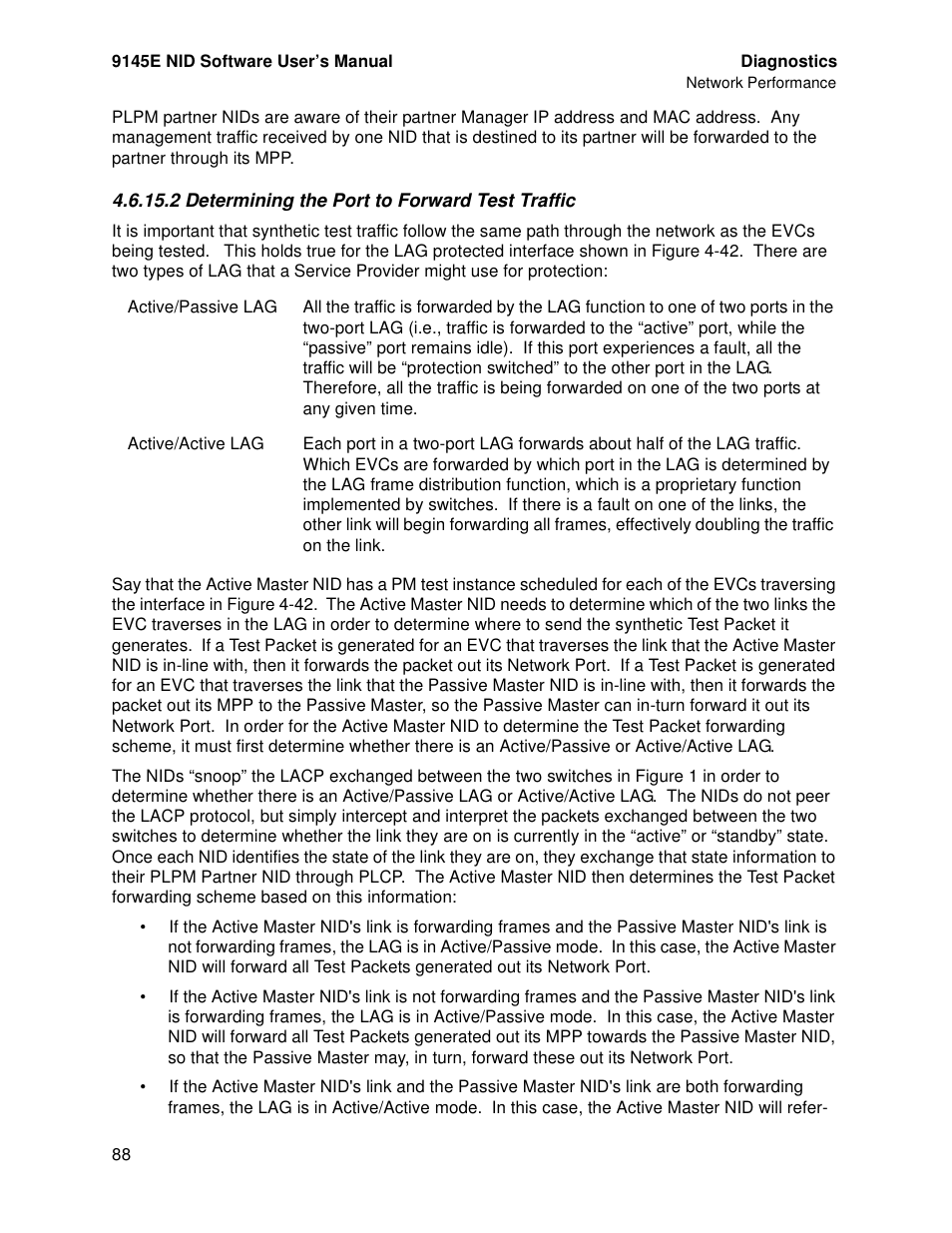 2 determining the port to forward test traffic | CANOGA PERKINS 9145E NID Software Version 4.10 User Manual | Page 100 / 296