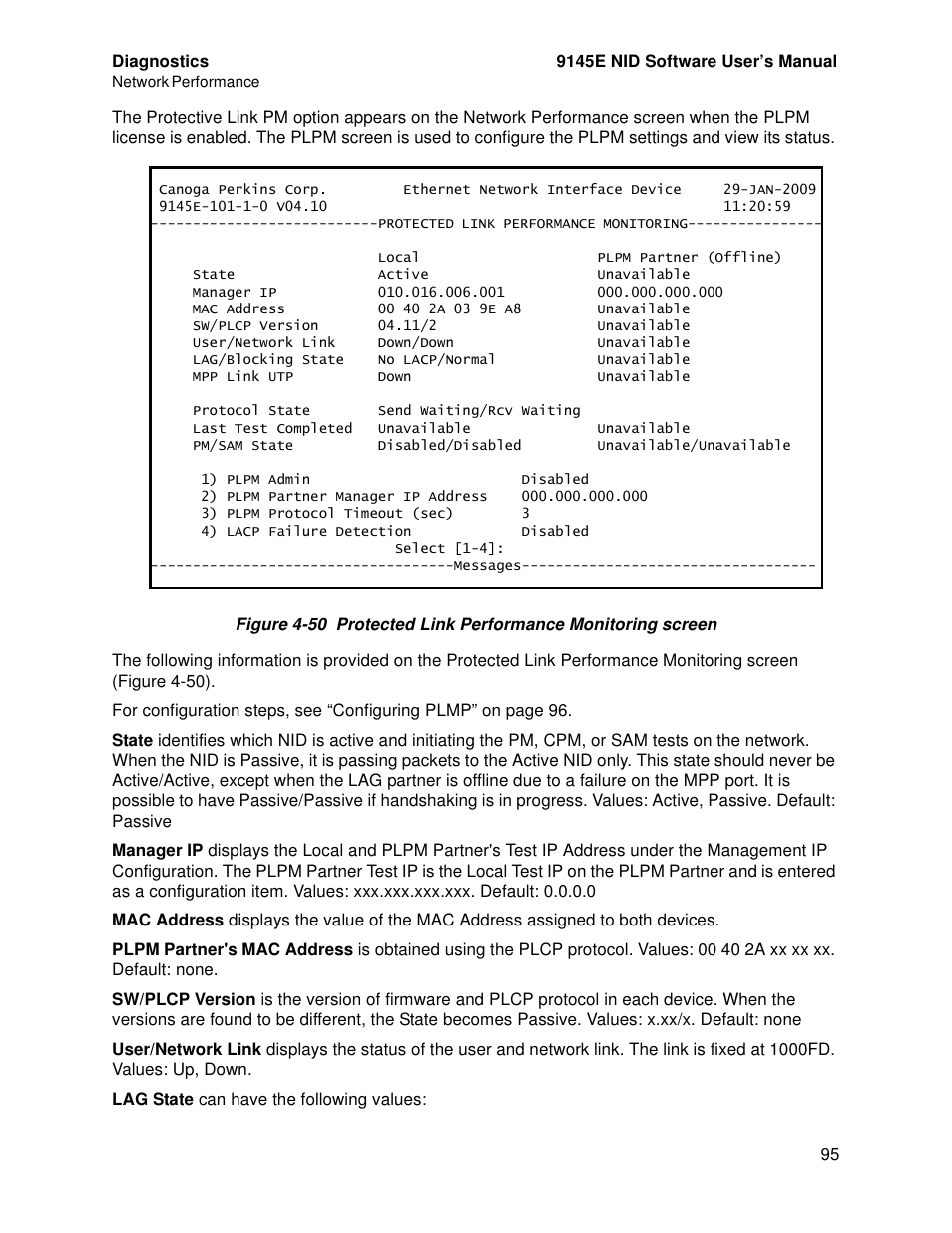 CANOGA PERKINS 9145E NID Software Version 4.10 User Manual | Page 107 / 296