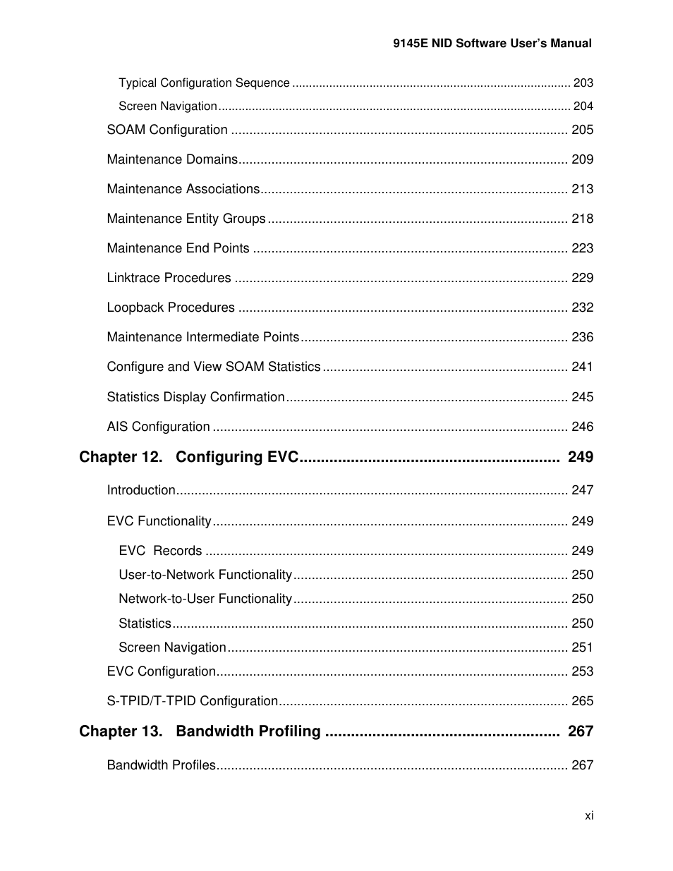 CANOGA PERKINS 9145E NID Software Version 4.10 User Manual | Page 11 / 296