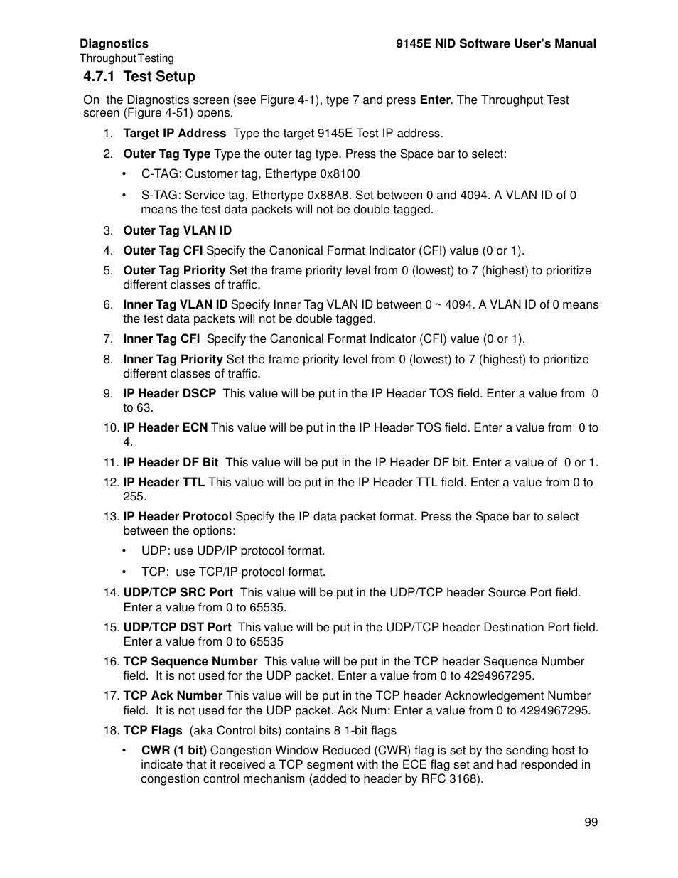 1 test setup | CANOGA PERKINS 9145E NID Software Version 4.10 User Manual | Page 111 / 296