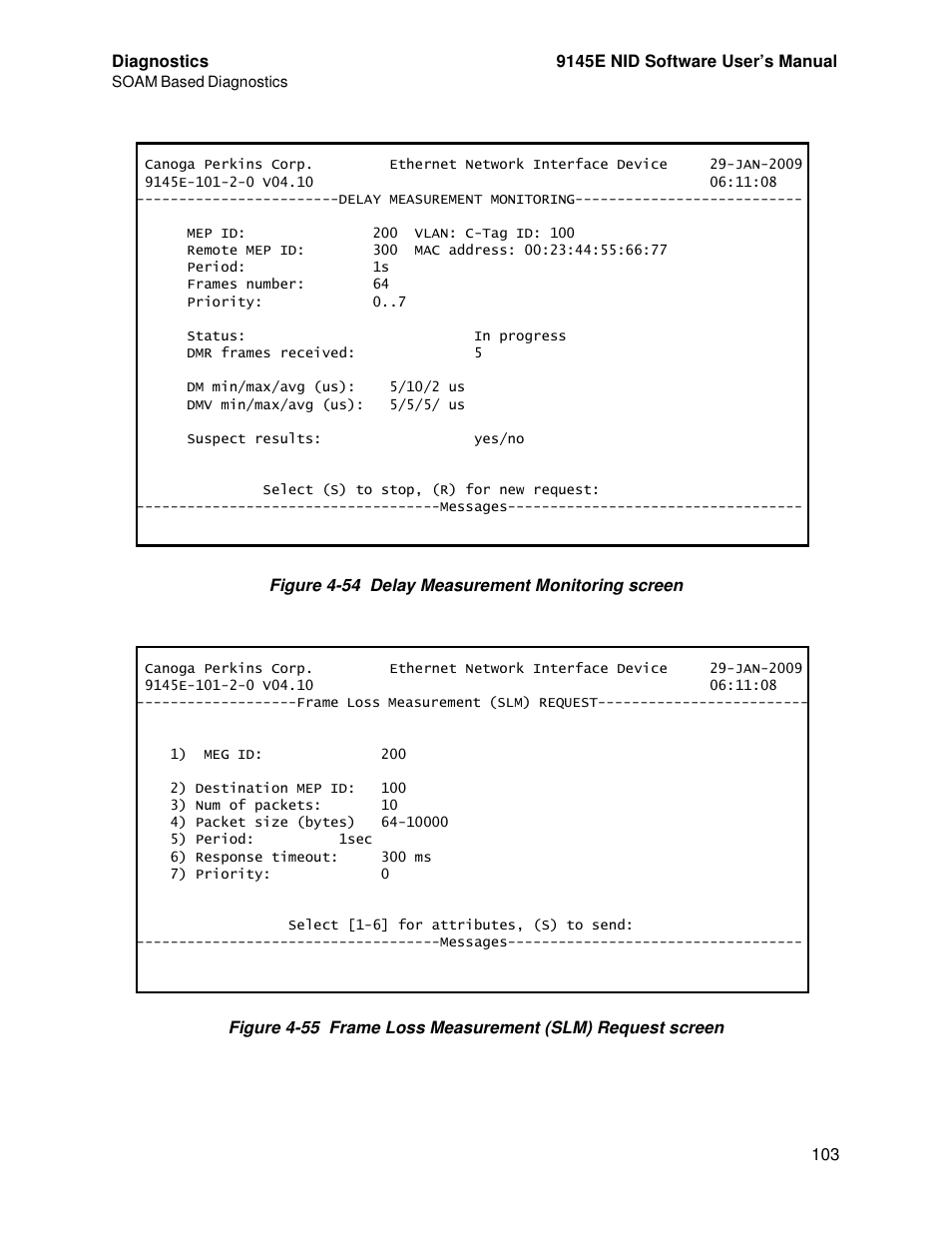 CANOGA PERKINS 9145E NID Software Version 4.10 User Manual | Page 115 / 296