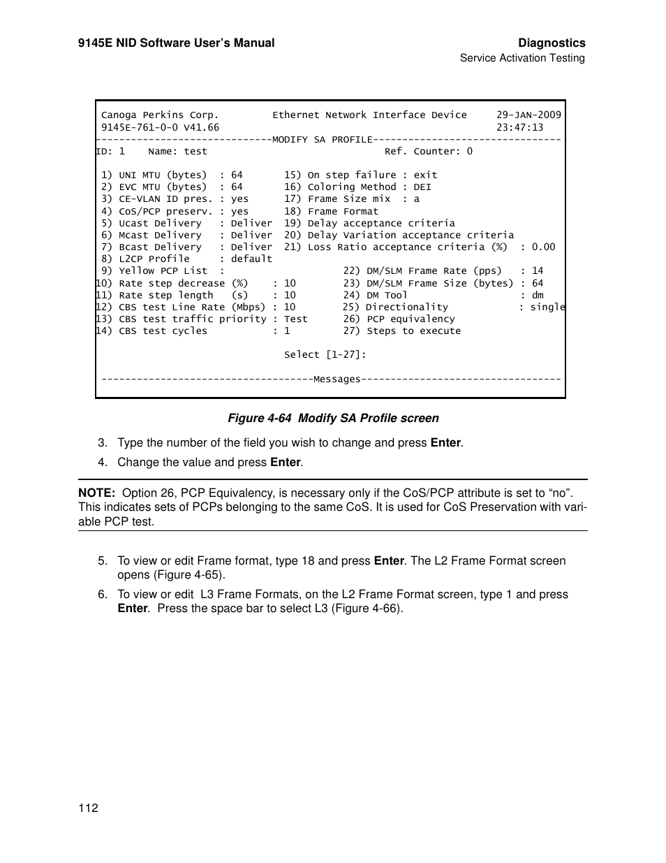 CANOGA PERKINS 9145E NID Software Version 4.10 User Manual | Page 124 / 296