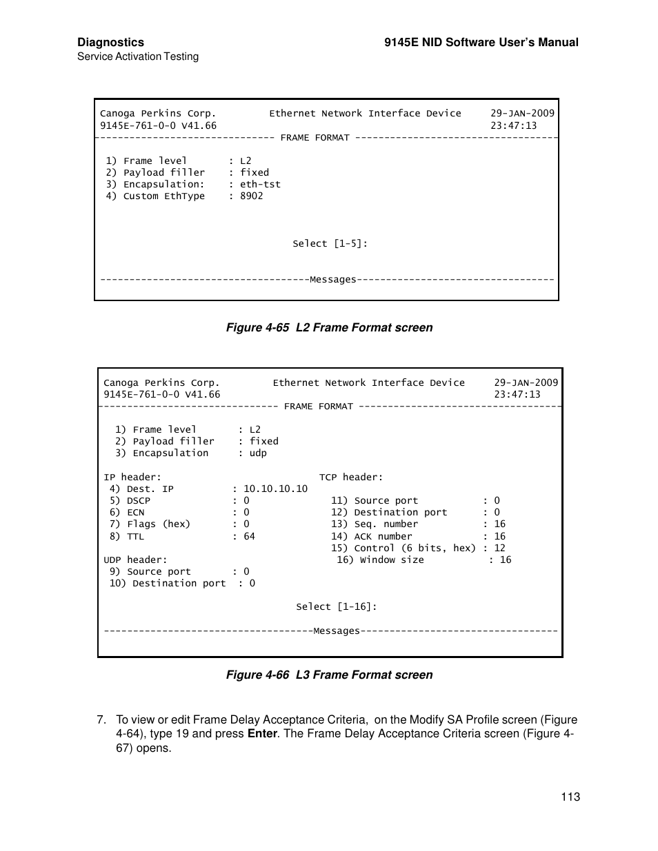 CANOGA PERKINS 9145E NID Software Version 4.10 User Manual | Page 125 / 296