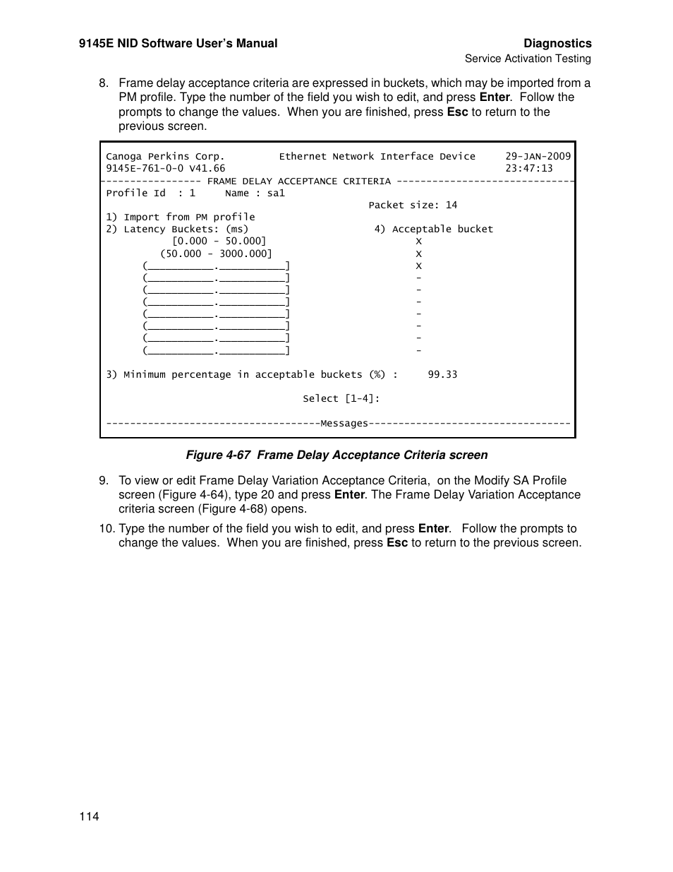 CANOGA PERKINS 9145E NID Software Version 4.10 User Manual | Page 126 / 296