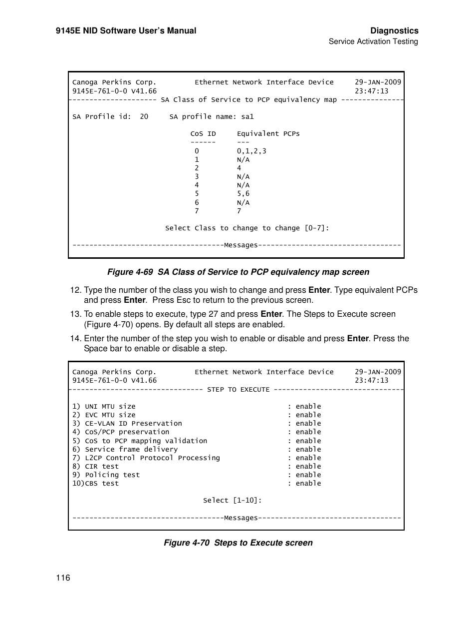 CANOGA PERKINS 9145E NID Software Version 4.10 User Manual | Page 128 / 296