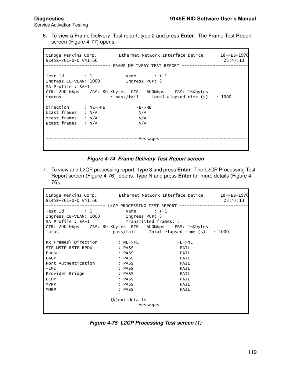 CANOGA PERKINS 9145E NID Software Version 4.10 User Manual | Page 131 / 296