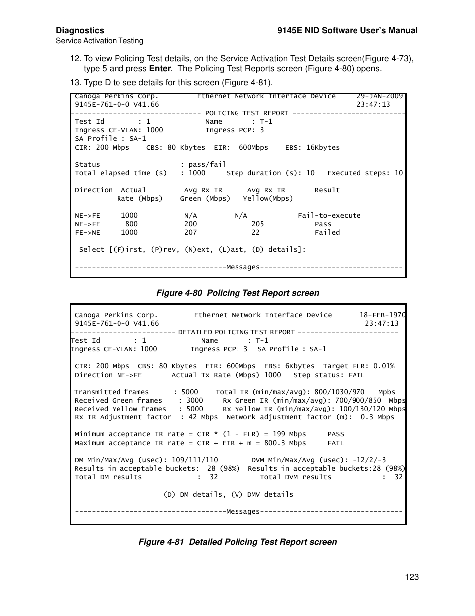 CANOGA PERKINS 9145E NID Software Version 4.10 User Manual | Page 135 / 296