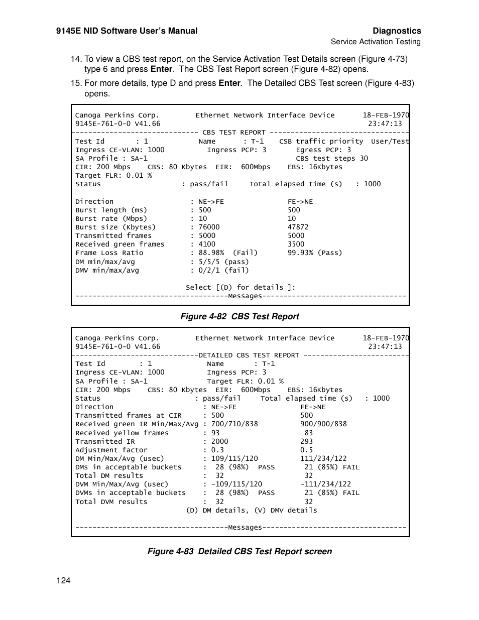 CANOGA PERKINS 9145E NID Software Version 4.10 User Manual | Page 136 / 296