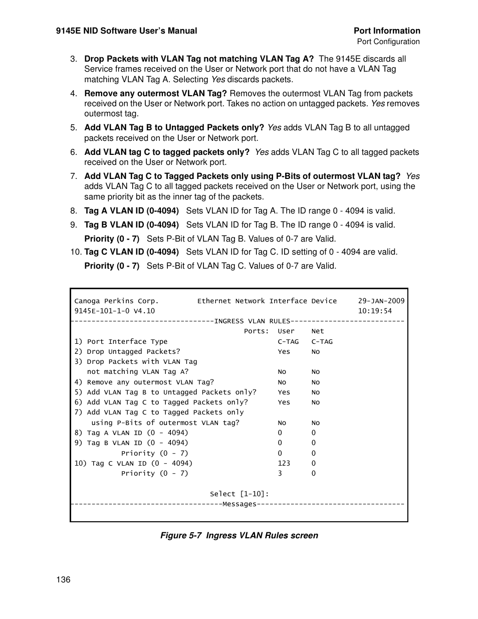 CANOGA PERKINS 9145E NID Software Version 4.10 User Manual | Page 148 / 296