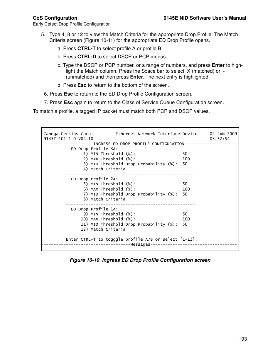 CANOGA PERKINS 9145E NID Software Version 4.10 User Manual | Page 205 / 296