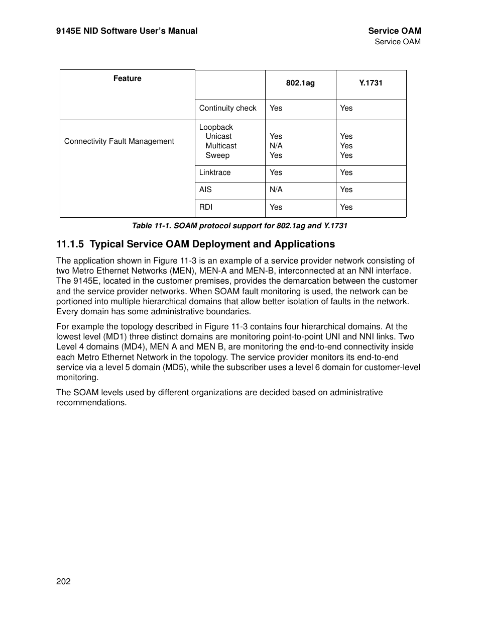 5 typical service oam deployment and applications, Typical service oam deployment and applications | CANOGA PERKINS 9145E NID Software Version 4.10 User Manual | Page 214 / 296