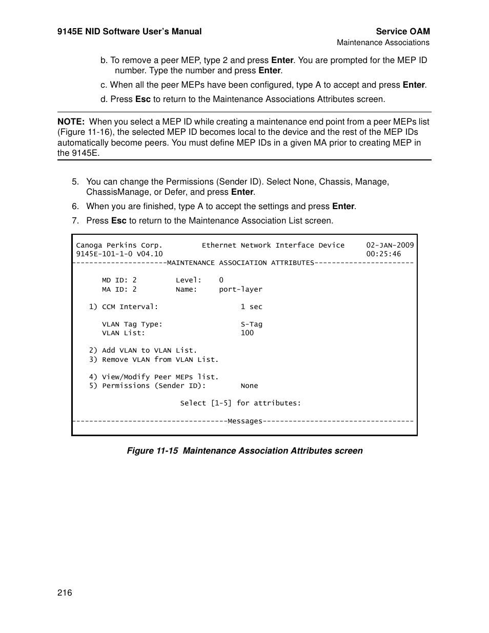 CANOGA PERKINS 9145E NID Software Version 4.10 User Manual | Page 228 / 296