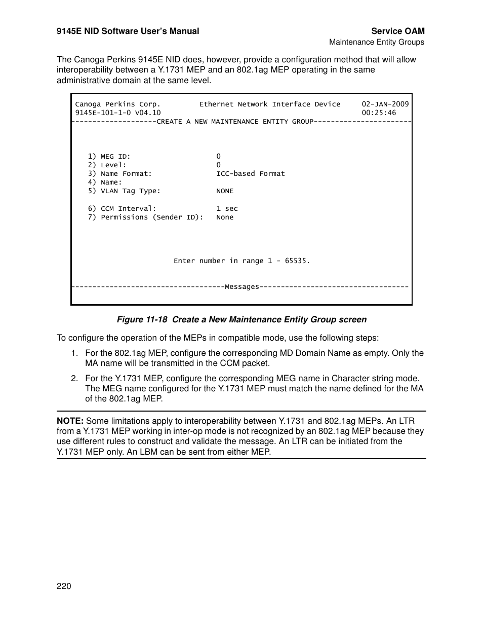 Figure 11-18 | CANOGA PERKINS 9145E NID Software Version 4.10 User Manual | Page 232 / 296